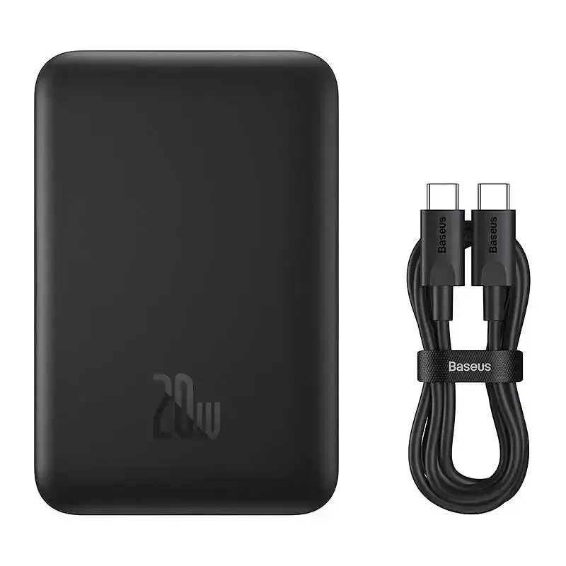 Магнітний портативний павербанк Baseus Magnetic 20 W 10000 mAh з бездротовою зарядкою для iPhone чорний - фото 3