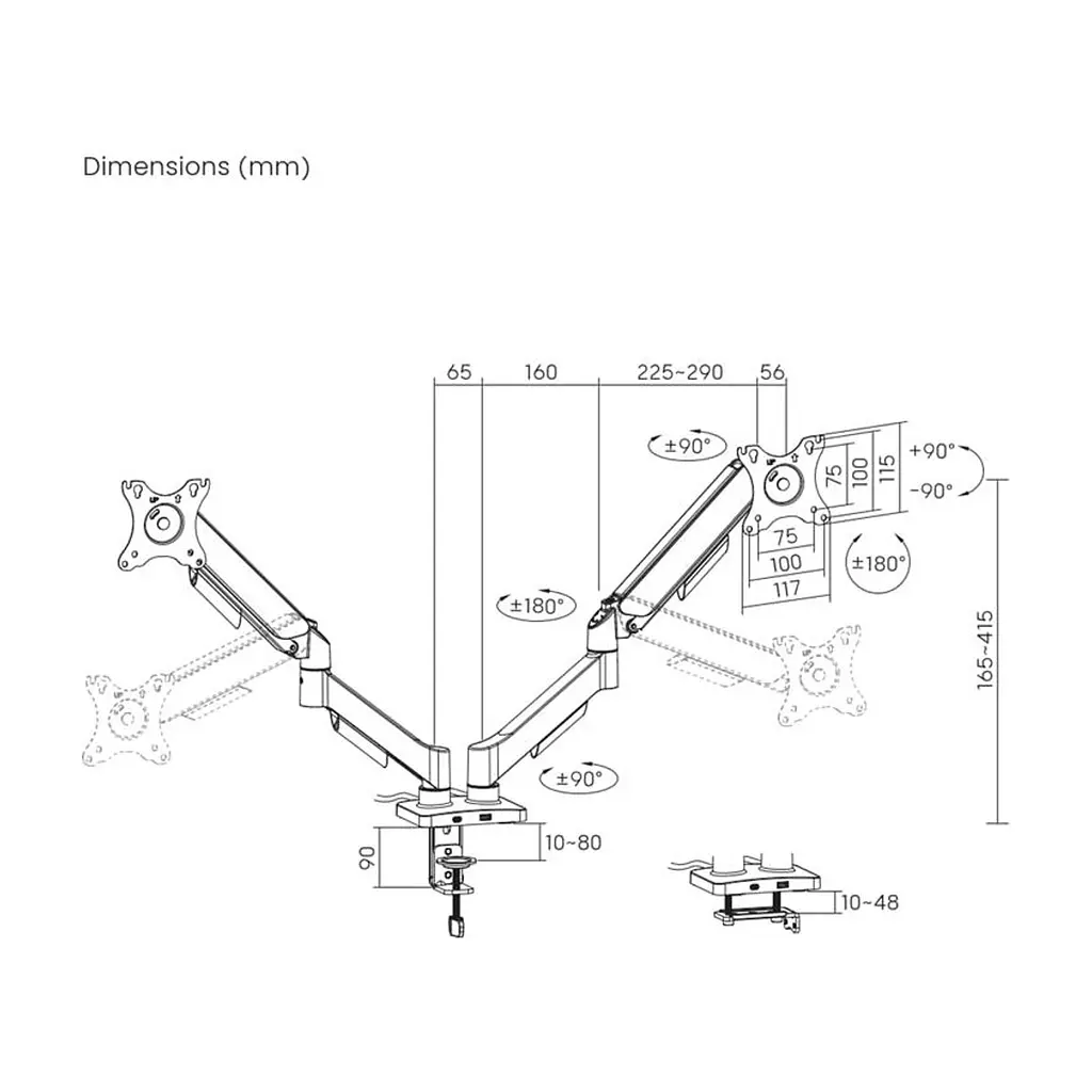Кронштейн Gembird MA-DA2U-01 - фото 6