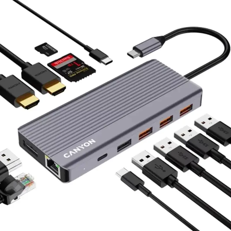 Порт-реплікатор Canyon Docking Station DS-16 13 in 1 4K USB-C hub (CNS-TDS16) - фото 6