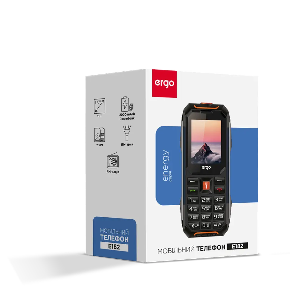 Мобільний телефон E182 Dual Sim Black orange Ergo teh0026454 - фото 5