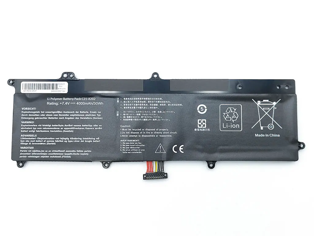 Акумулятор для ноутбука Asus C21-X202 X202, S200, S200E, S202E, X201E, X202E, Q200E (7.4V 4000 mAh) - фото 2