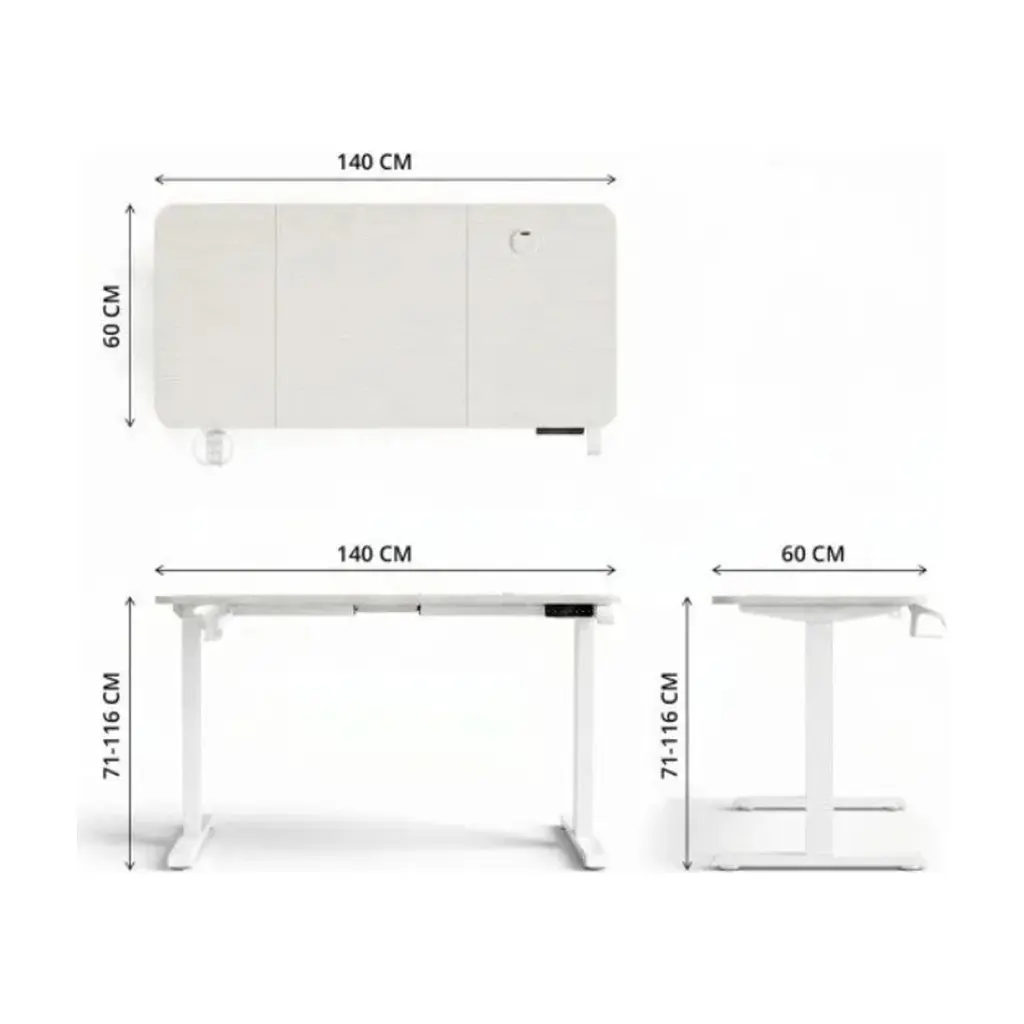 Комп'ютерний стіл GT Racer TY-1451 White (TY-1451 (140x60x71-116) White) - фото 4