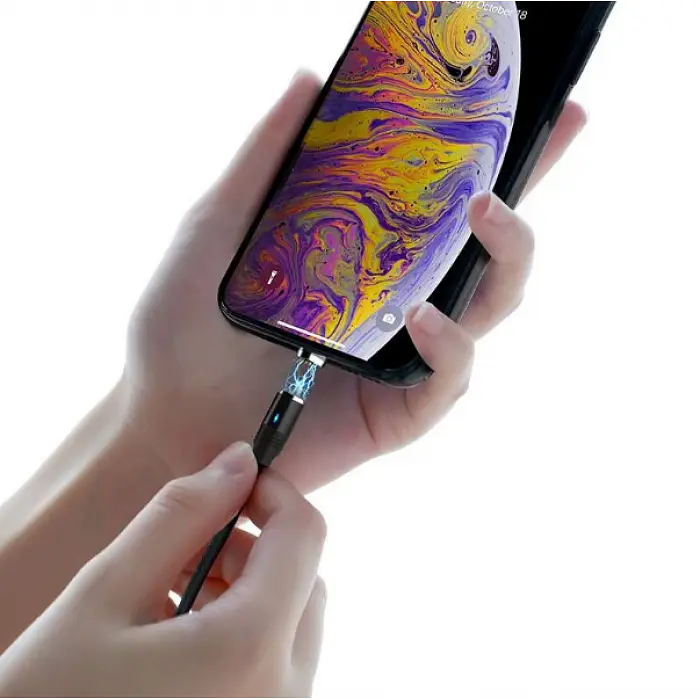 Магнітний кабель для заряджання телефону чорний Hoco U76 Fresh magnetic Lightning 1.2 м - фото 5
