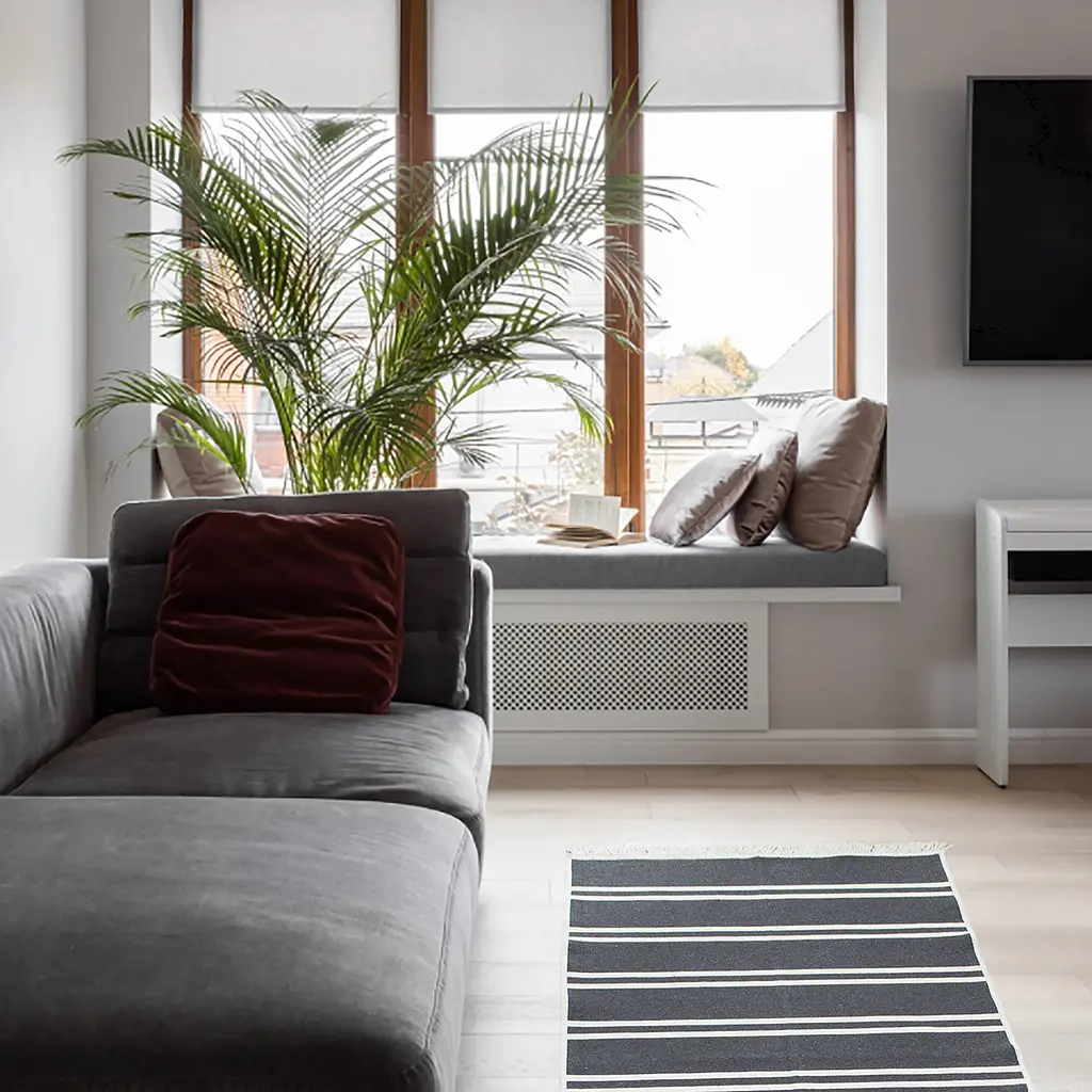 Ковер Lotus Home - Infinity Stripe антрацит двусторонний 80x150 - фото 2