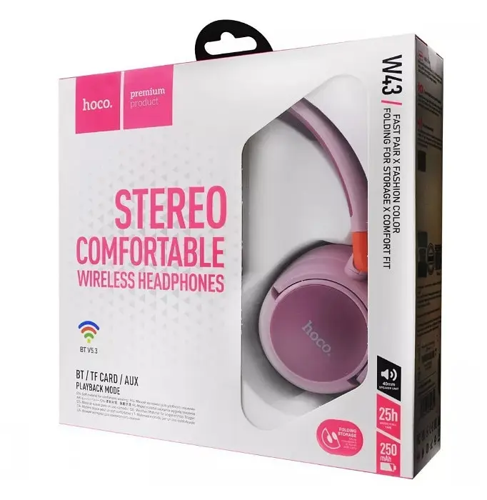 Навушники Hoco Bluetooth W43 Adventure BT headphones фіолетові - фото 3