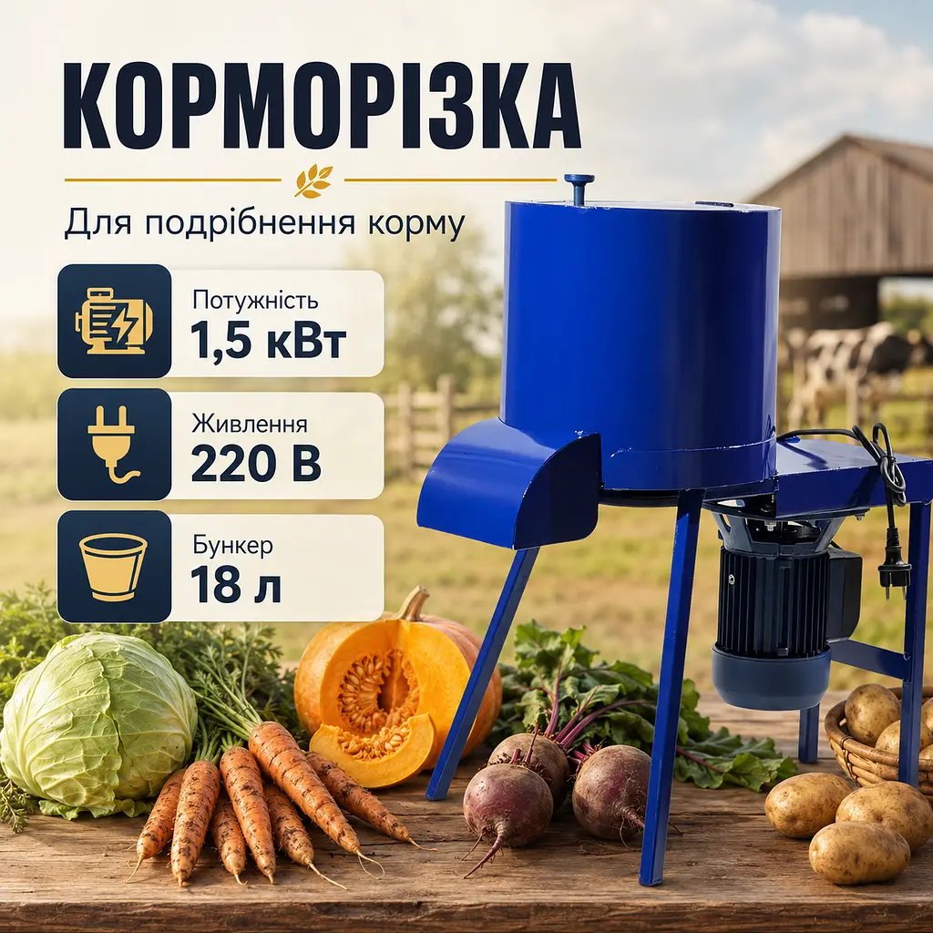 Універсальна корморізка 1.5 кВт бурякорізка подрібнювач коренеплодів 1.5 мм подрібнювач овочів - фото 8