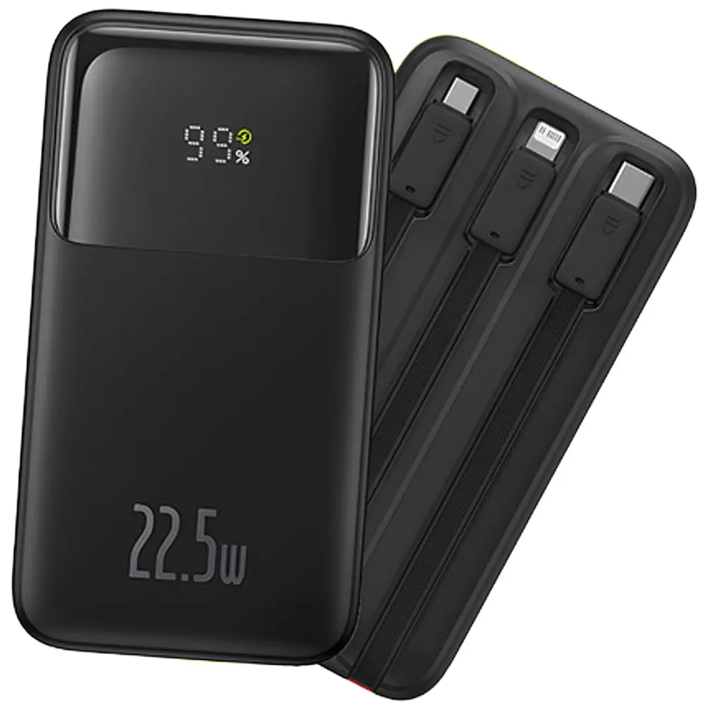 Зовнішній акумулятор Baseus Power Bank Comet Series Triple-Cable 20000mAh 22.5W (PPMD2-20) Black - фото 2