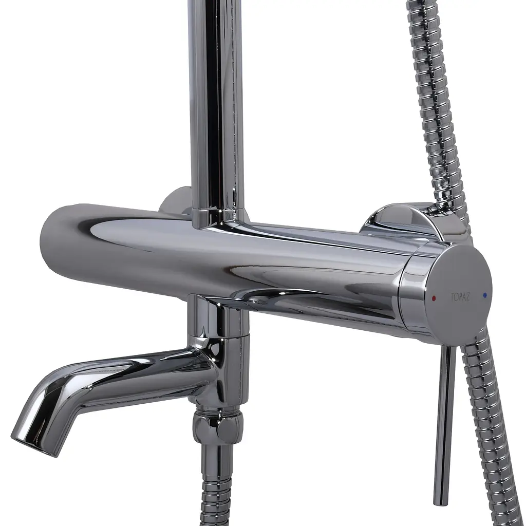 Душова система TOPAZ LOFT TLF 32102-H75-C хромована настінна для ванної з верхньою та ручною лійкою - фото 5
