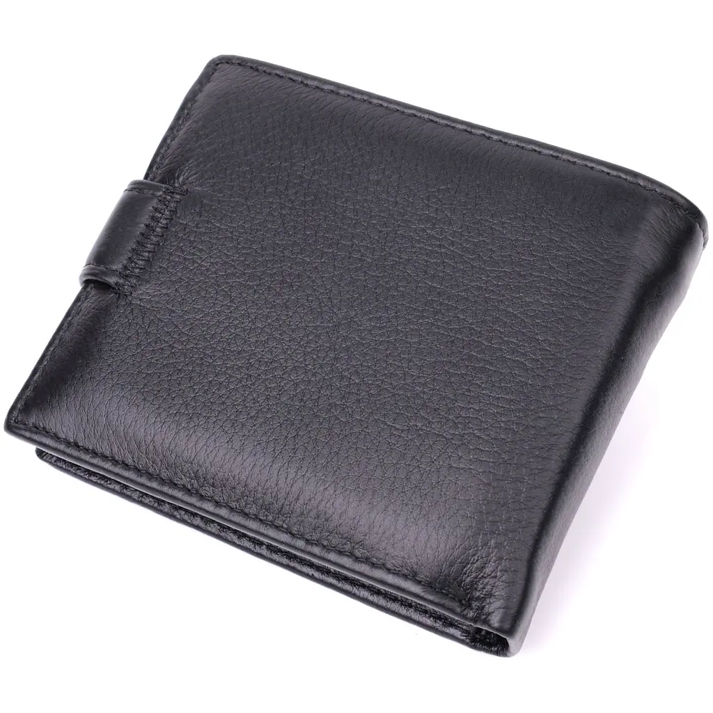 Якісний горизонтальний гаманець із натуральної шкіри ST Leather 22455 чорний - фото 5