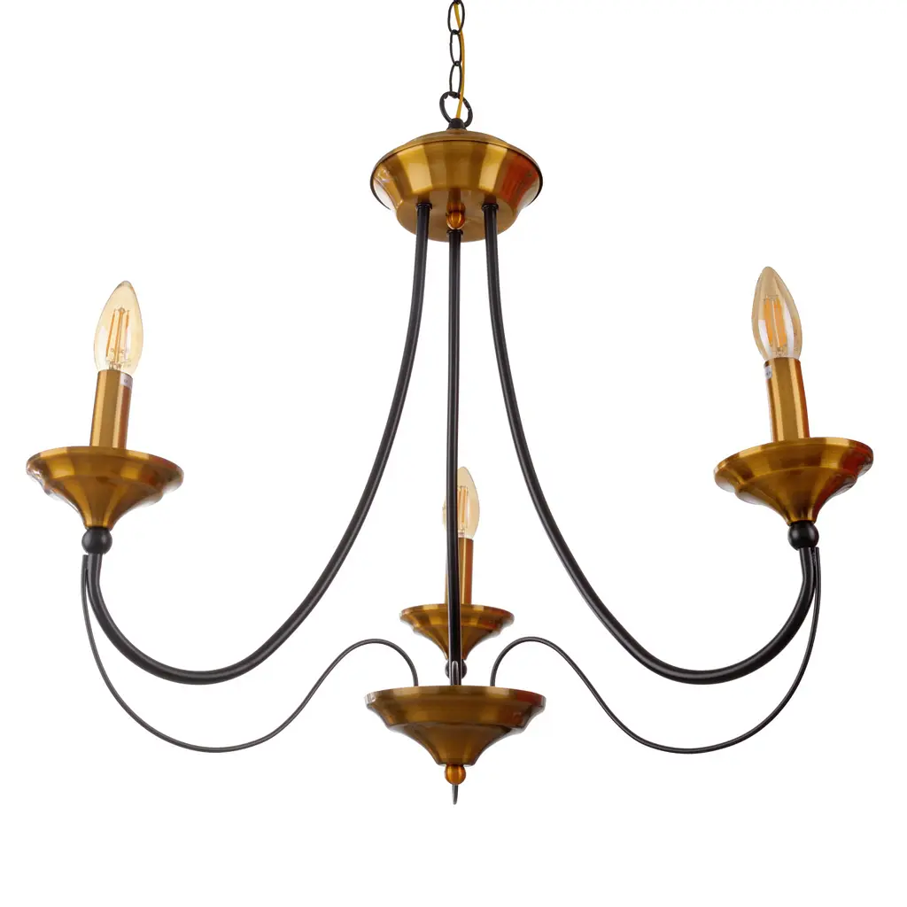 Люстра подвесная Brille свеча Е27 60W BK+DAB (BKL-727S/3) - фото 3