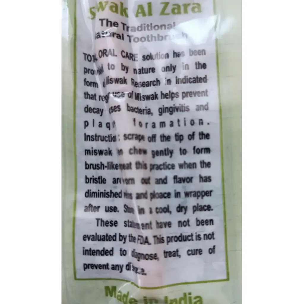 Палочки для чистки зубов и полости рта Miswak Stick As-Salah Мисвак из дерева арак 5 шт - фото 2