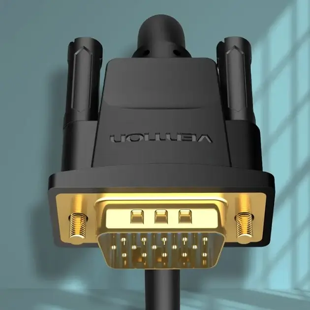 Кабель Vention VGA(3+6) Male to Male Cable with ferrite cores 3M Black (DAEBI) - фото 2