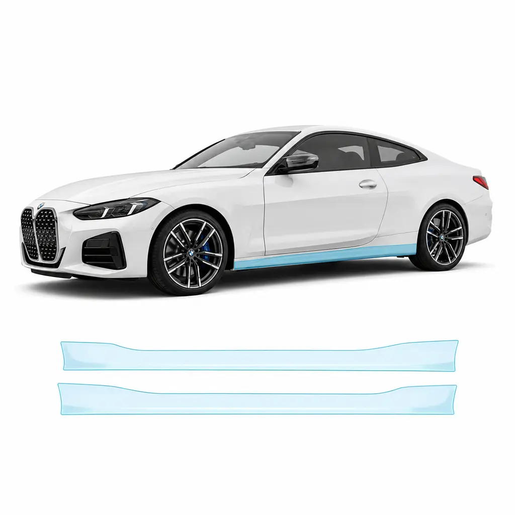 Антигравійна захисна бронеплівка за лекалами для BMW 4 Series G22 facelift 2024- нижня зона кузова та пороги