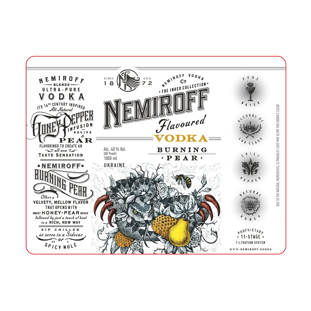 Настойка Nemiroff Burning Pear 40% 1 л - фото 5