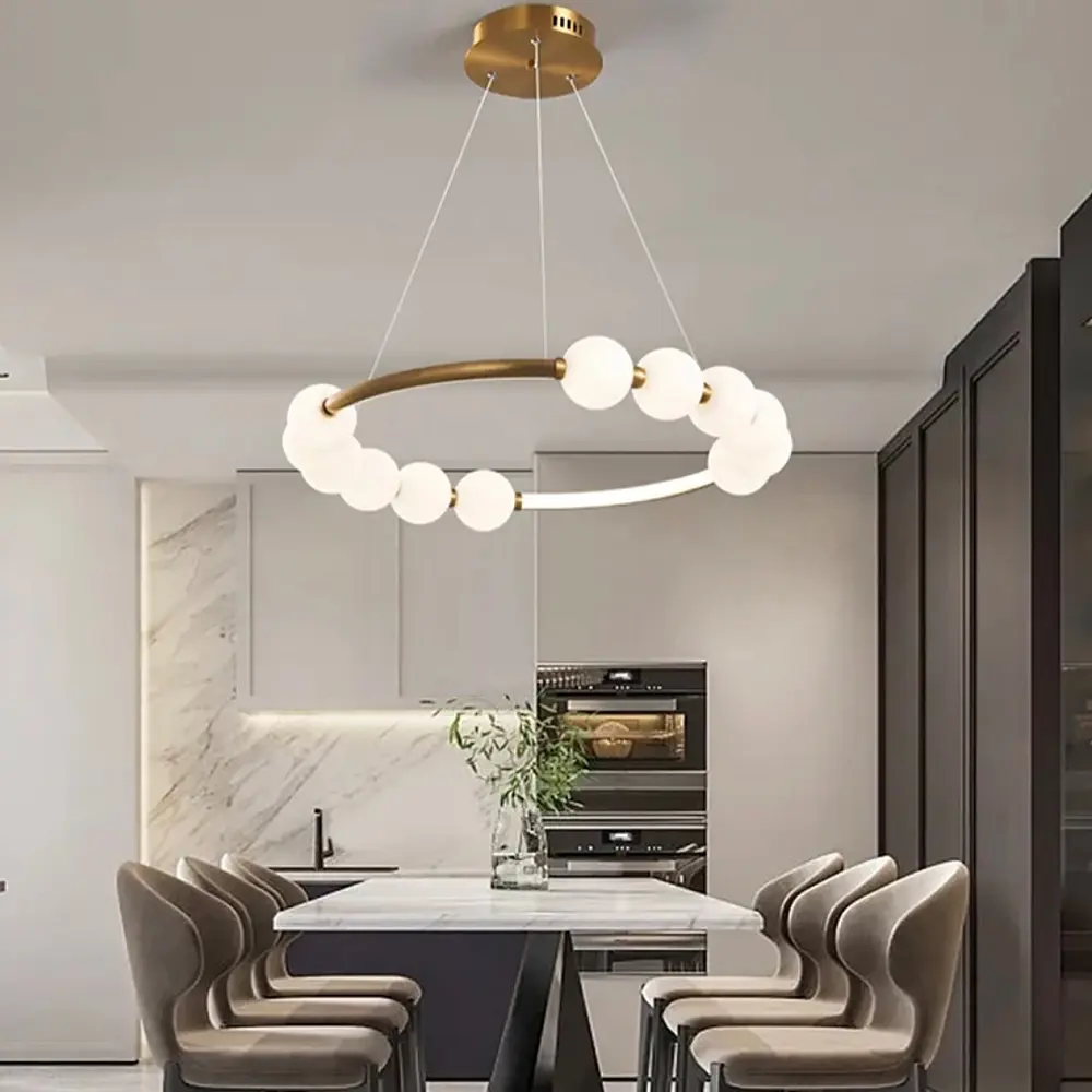 Люстра Nordic Pearl с плафонами-жемчужинами на 3 режима Line F | Ст. SG33 - фото 12