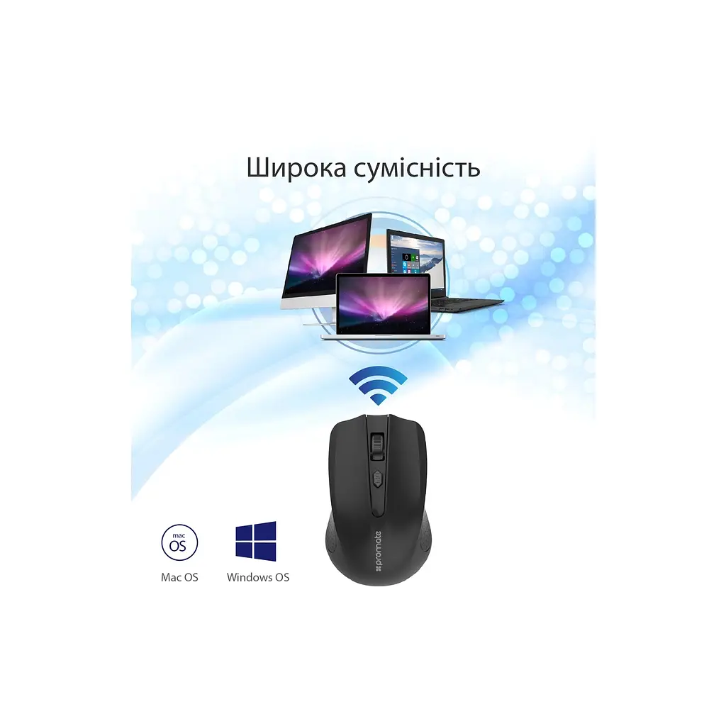 Мишка Promate Clix-8 Wireless Black (clix-8.black) - фото 7