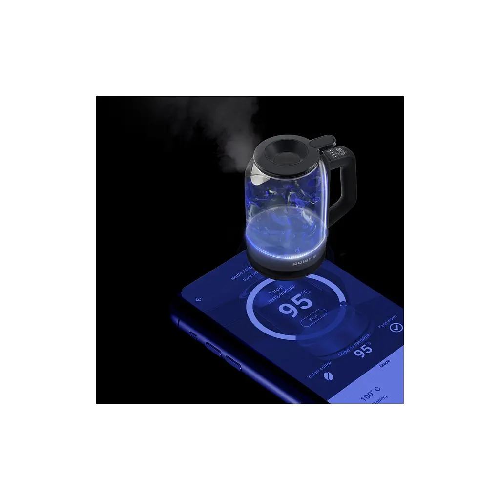 Електрочайник Polaris PWK 17107CGLD WIFI IQ Home чорний - фото 9