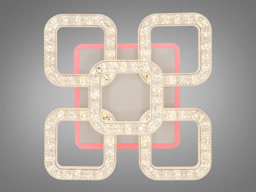 Люстра стельова LED Diasha S2205/4+1WH, 65W, 3200K-6500K, білий акрил, сучасний стиль з диммером та пультом - фото 2