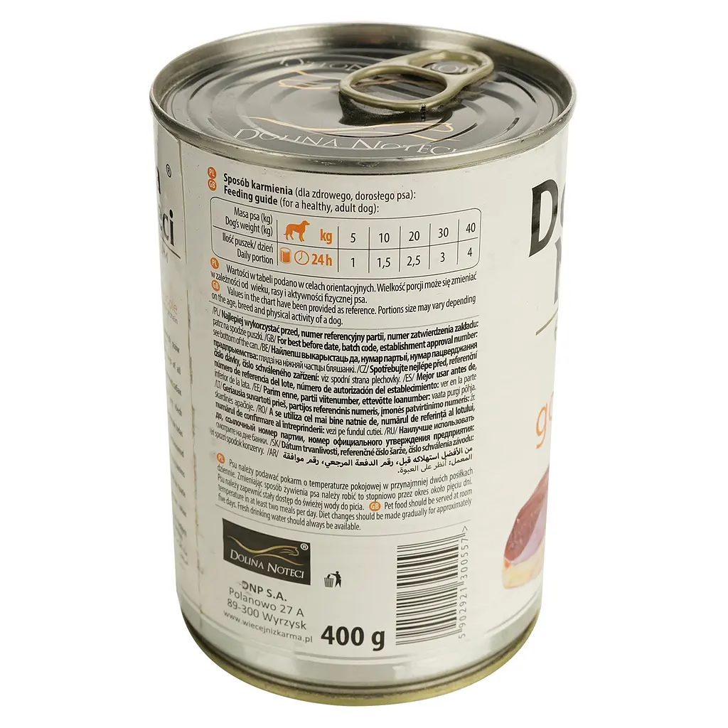 Влажный корм Dolina Noteci Premium Pure для собак склонных к аллергии, с гуской и яблоком, 400 гр - фото 2