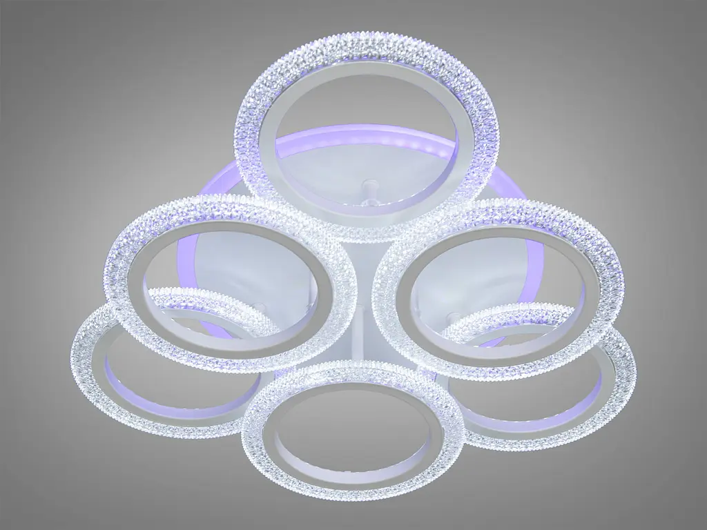 Стельова LED-люстра з димером та кольоровим підсвічуванням Diasha 2408/3+3WH LED 3color dimmer - фото 4