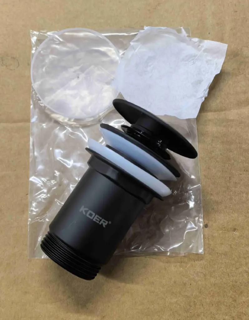 Донний клапан для раковини Koer PW-07-05 з переливом автоматичний Click-Clack 1 1/4″ Чорний KR5785 - фото 6