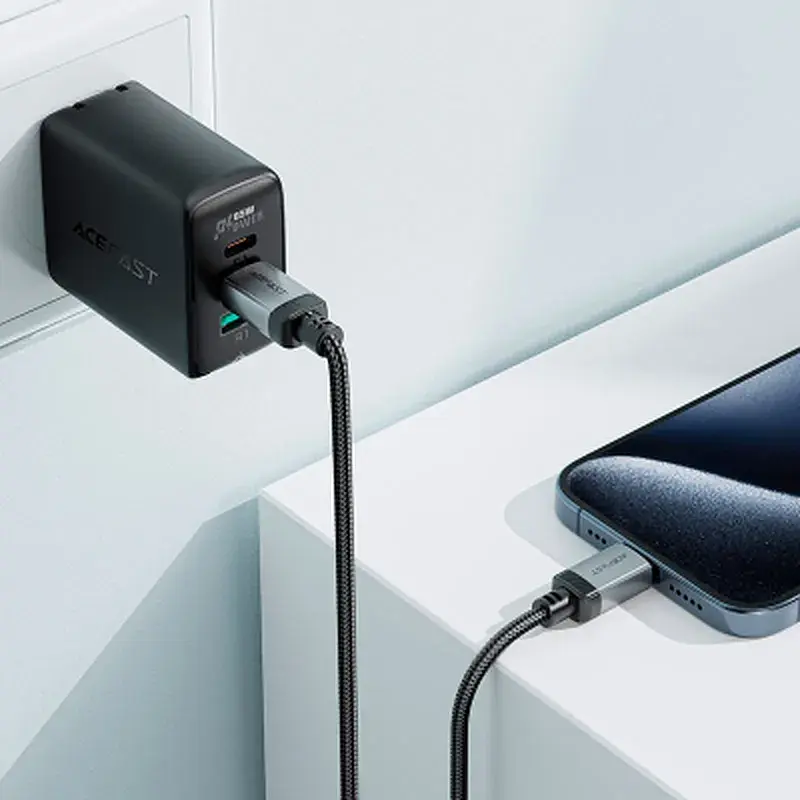 Дата кабель USB-C to USB-C 1.2m 3A aluminum alloy C20-03 Black Acefast (6974316283775) - фото 6