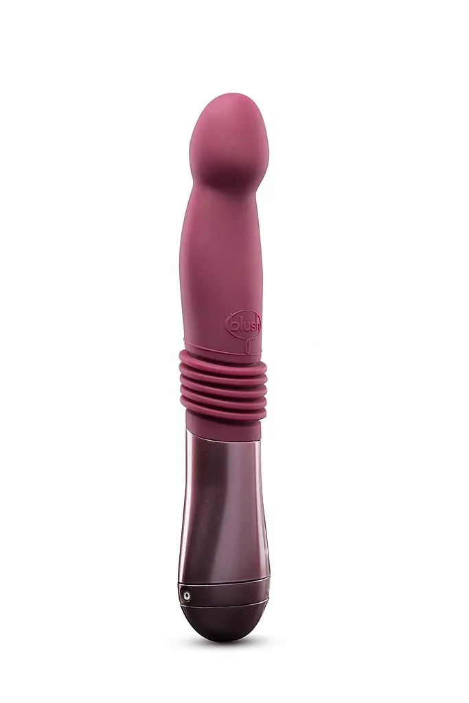 Вібратор Blush Temptasia Trixie, 25,4 см бордовий - фото 4
