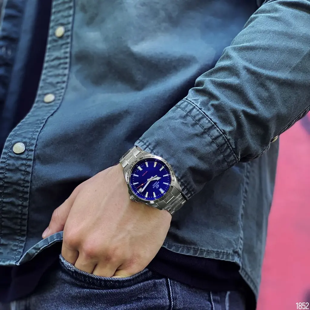 Часы наручные мужские классические оригинальные Япония Casio Edifice EFV-100D-2AVUEF (модуль 5507) - фото 6