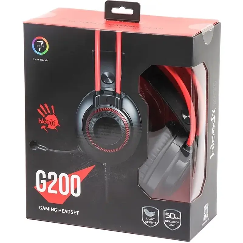 Гарнітура ігрова Bloody G200 (Black+Red) - фото 5