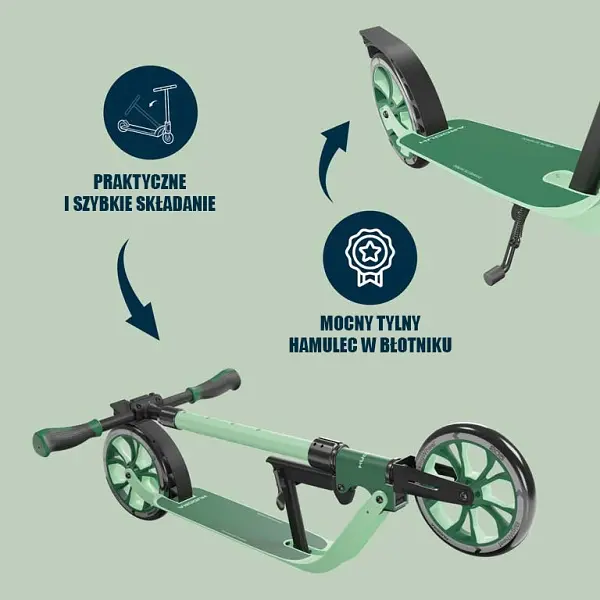 Самокат Hudora Bigwheel Advanced 205 Black-Green (14151) - фото 3