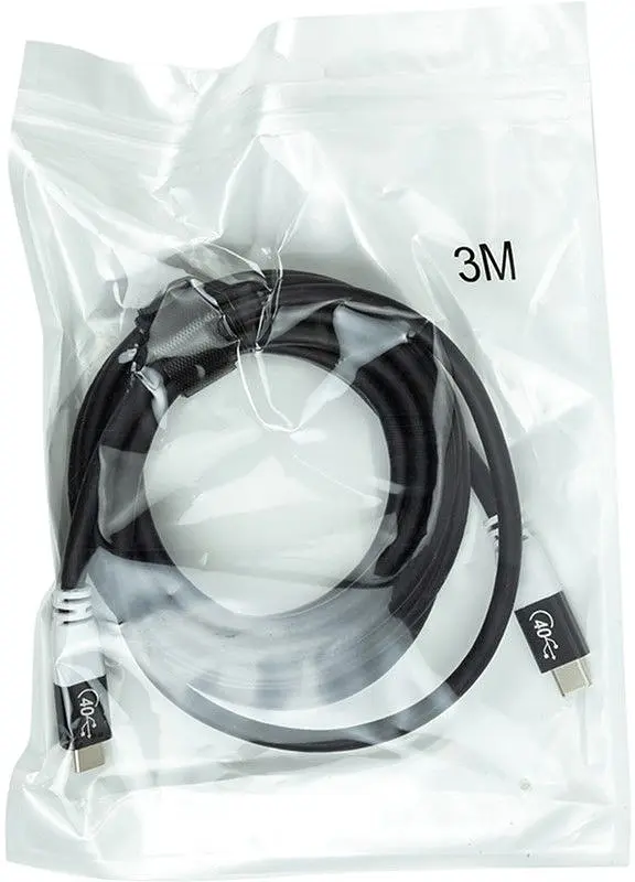 Кабель San Guan USB Type-C - USB Type-C (M/M) PD 100W, 40Gbps, 3 м Black (CA914135) - фото 4