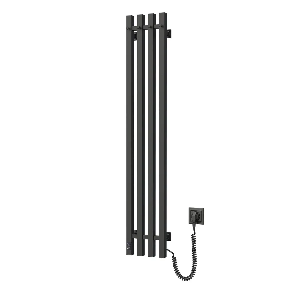 Електрична рушникосушка Navin Levante 210x1200 Sensor права, чорний муар 10-012033-4860, Чорний матовий, Праве, Електронний - фото 3