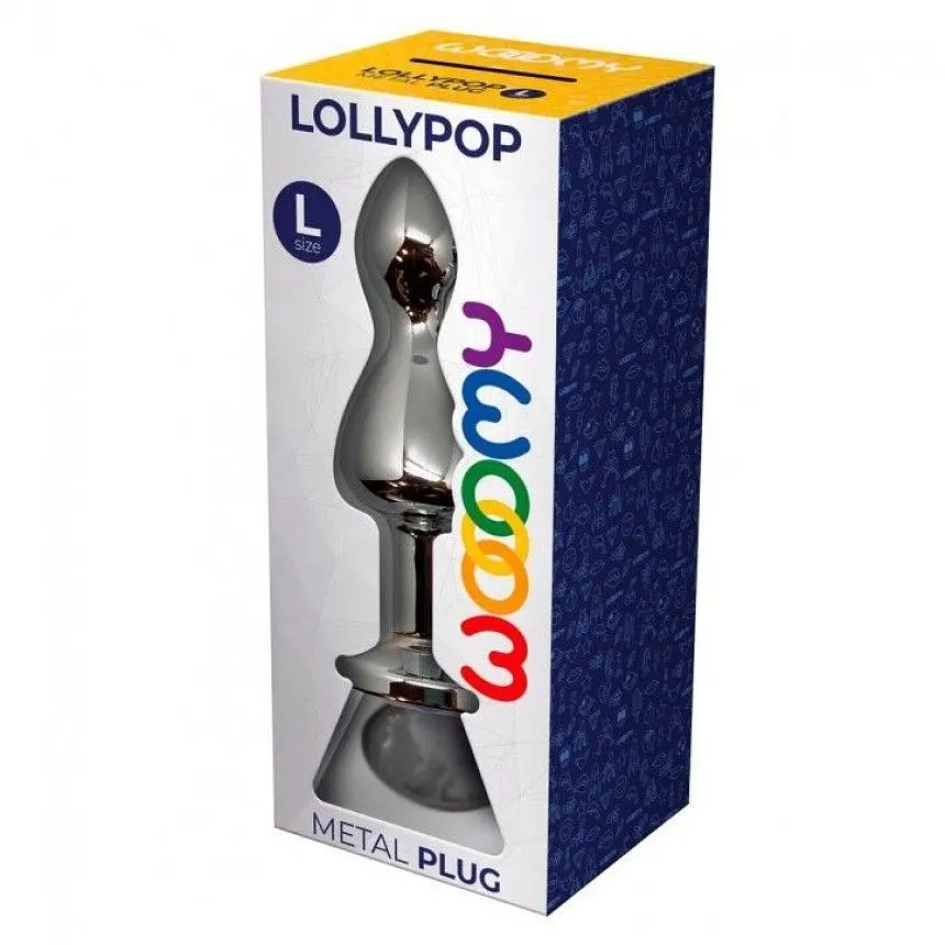 Wooomy Lollypop Double Ball, L - Анальна пробка з каменем, 10.5х3.5 см, прозорий - фото 4