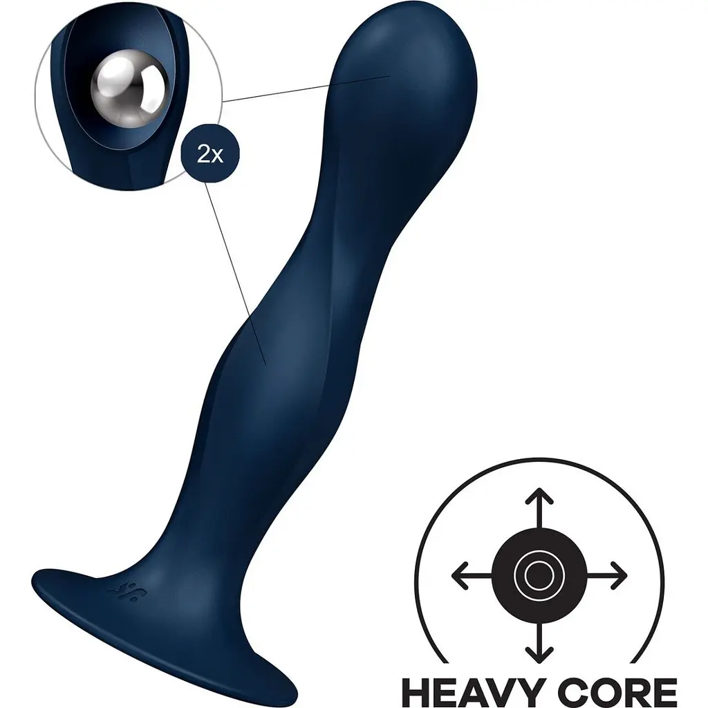Фалоімітатор Satisfyer Double Ball-R Dark Blue, 16.5 см (синій) - фото 3
