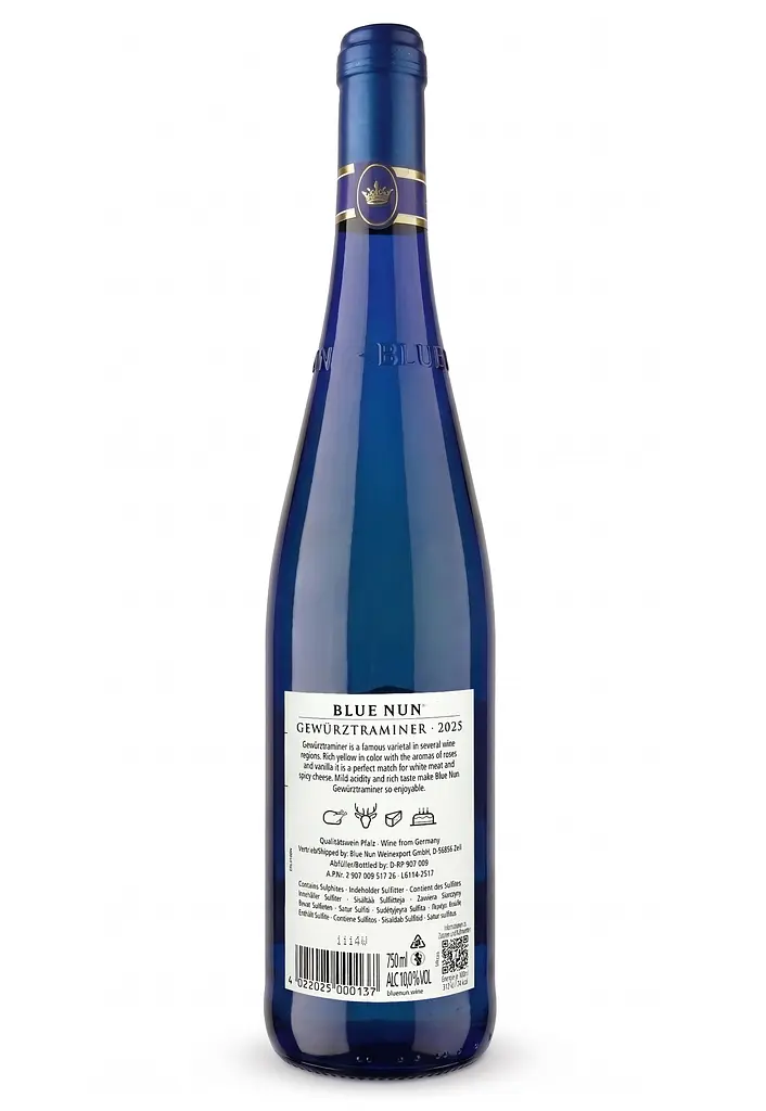 Вино Gewurztraminer Blue Nun напівсолодке біле 0.75 л - фото 2