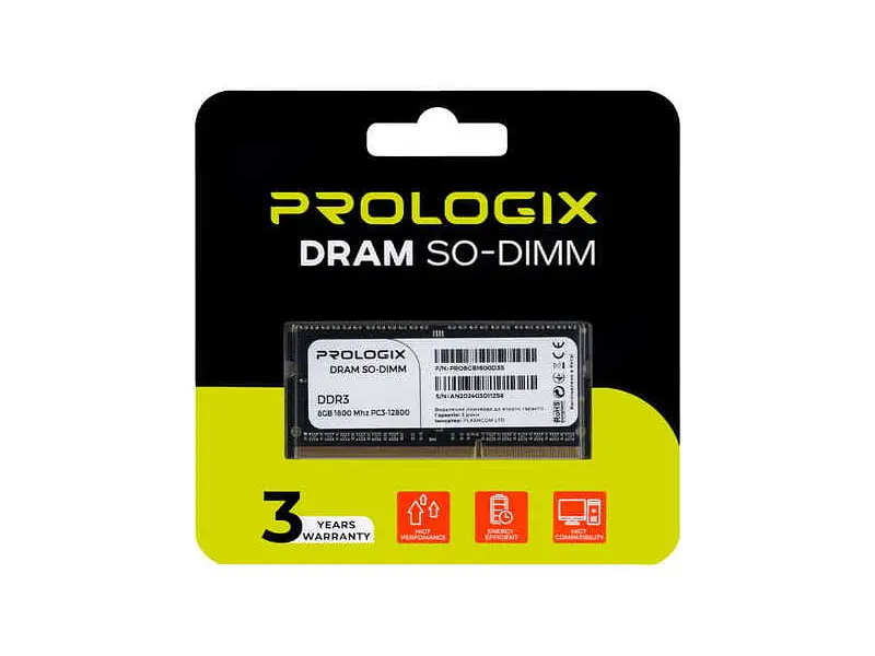 Модуль пам'яті PrologiX 8 GB SO-DIMM DDR3 1600 MHz (PRO8GB1600D3S) - фото 5