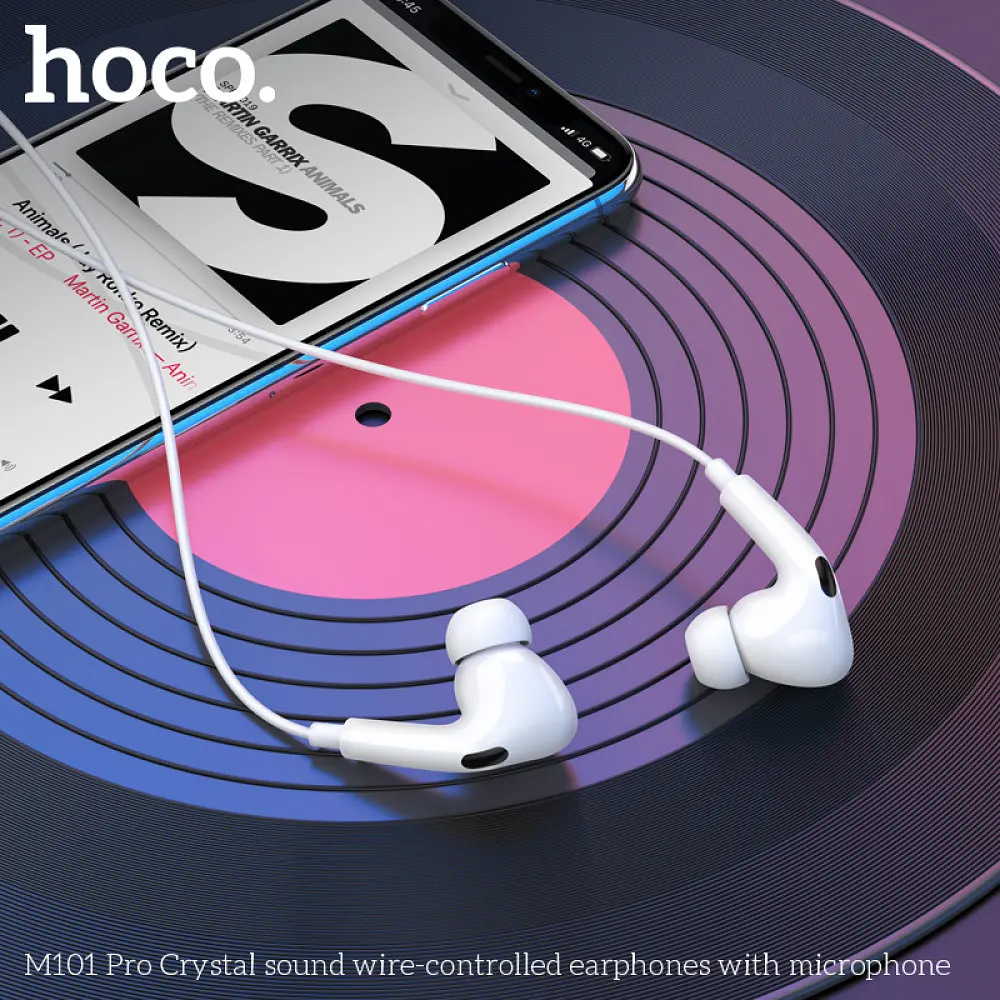Навушники Hoco M101 Pro Crystal sound wire-controlled earphones with microphone білий - фото 3