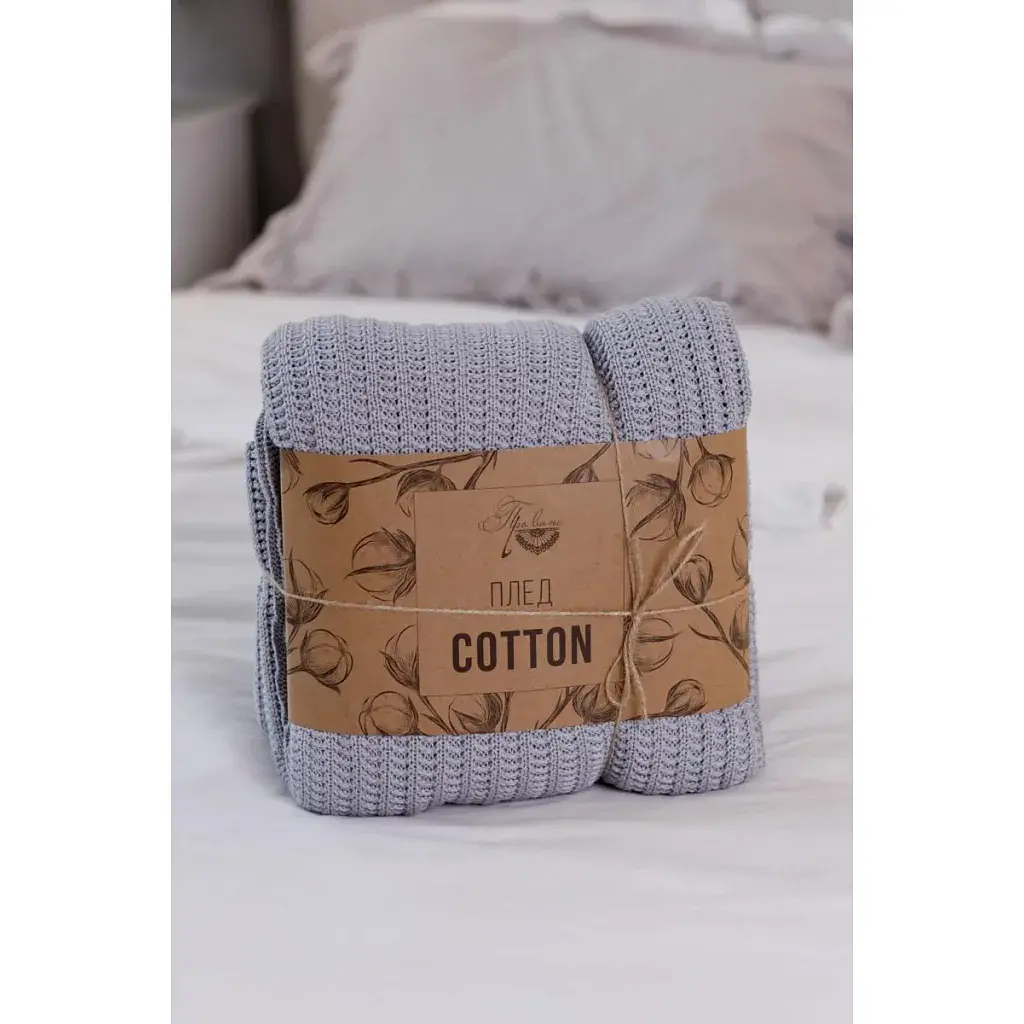 Плед Прованс Cotton сірий 120 х 200 см (039529) - фото 4