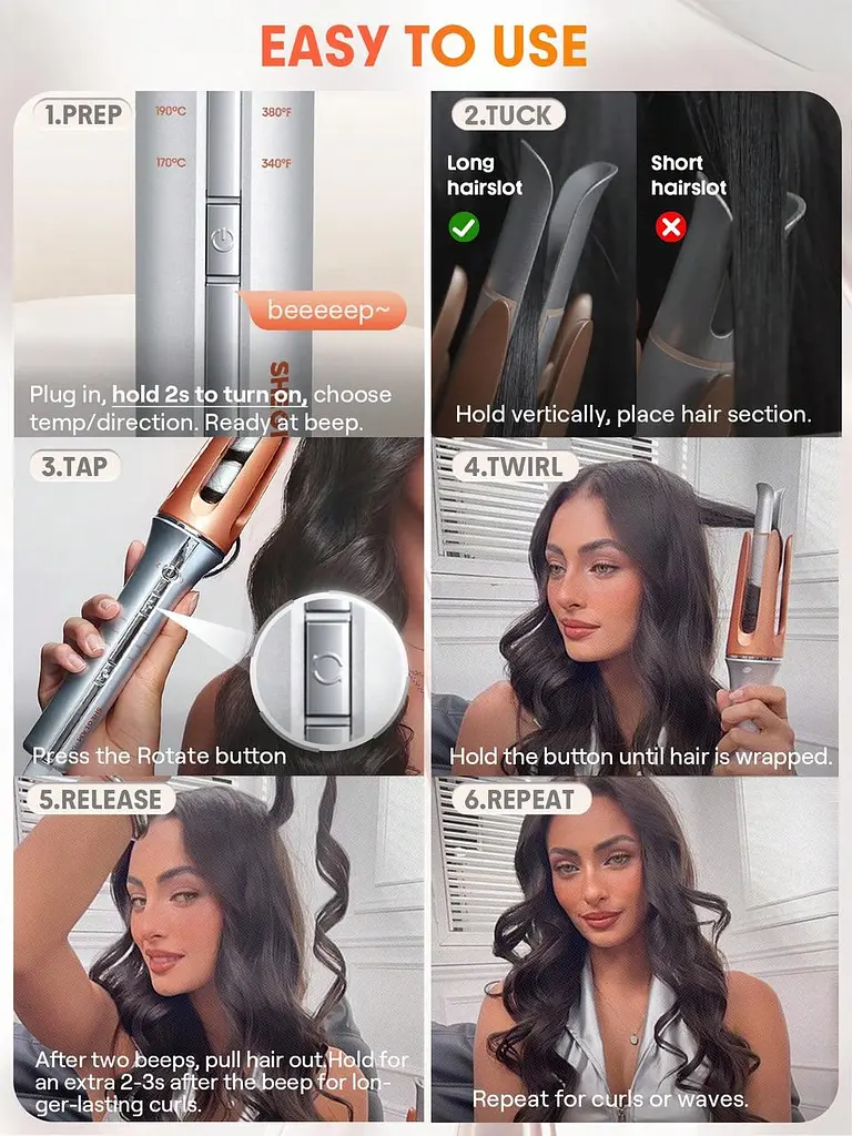 Автоматична керамічна плойка для волосся Sheglam Hair Auto Curler (32 mm) - фото 4