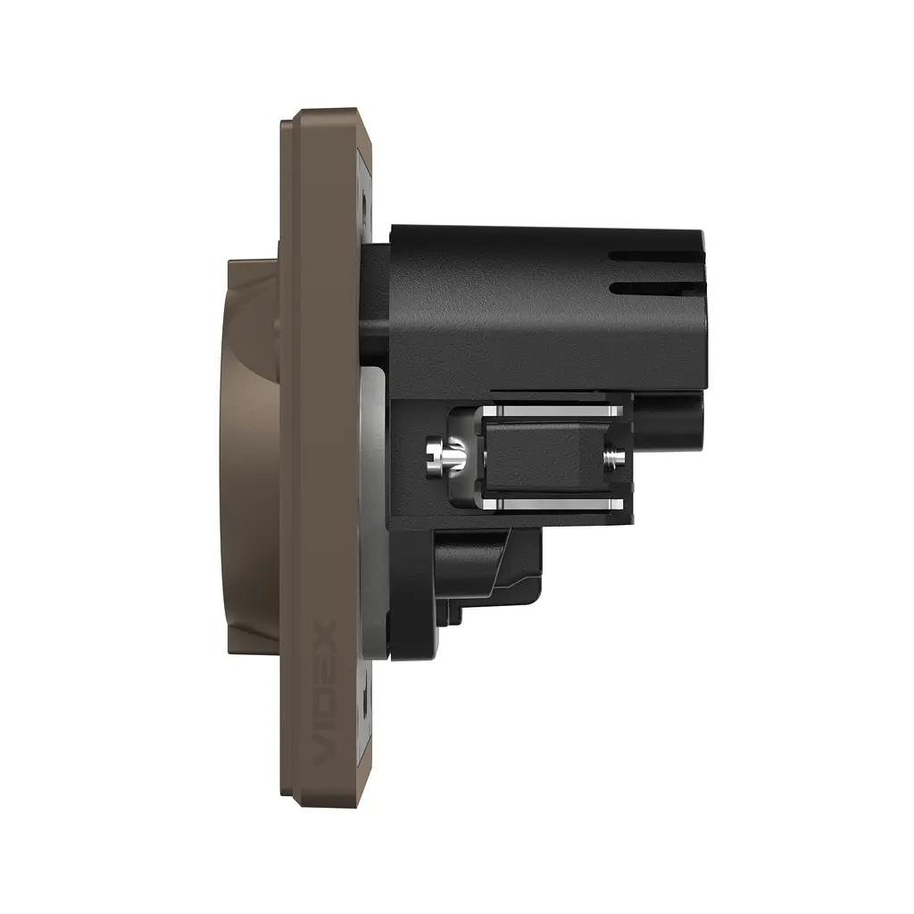Розетка одинарна із заземленням USB-A+C 20W мокко VIDEX NOTA (VF-NT-SK1GUC-BR) VIDEX (28885-000) - фото 3