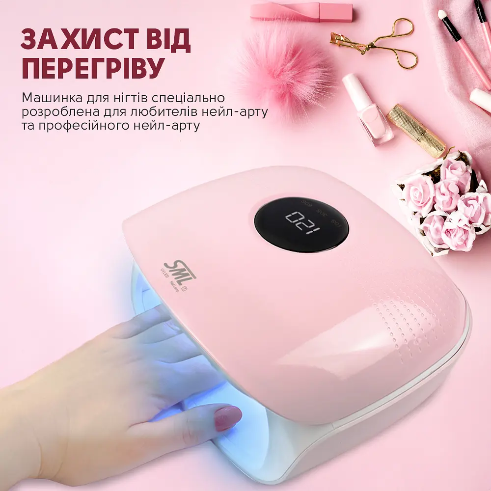 Лампа для манікюру SML S7 48Вт 36led Pink - фото 4