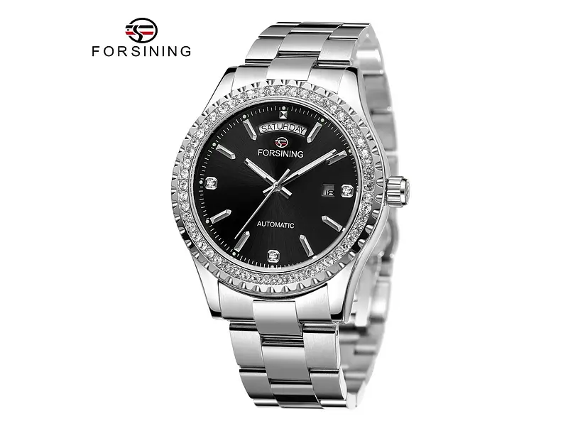 Жіночий наручний годинник 6919 Silver-Black Forsining acs0031382 - фото 2