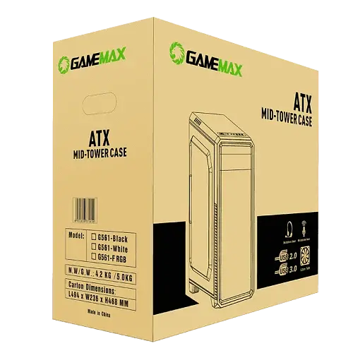 Корпус GameMax G561 Black, без БЖ, Midi Tower, ATX / Micro ATX / Mini ITX, 1хUSB 3.0, 2хUSB 2.0, 3x120 мм LED, 424x200x452 мм - фото 4