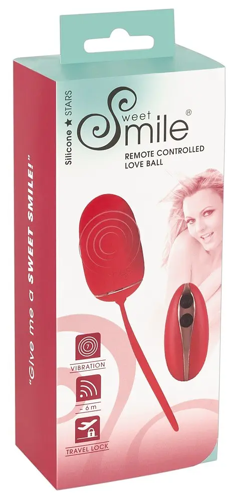 Віброяйце Sweet Smile Remote Controlled Love Ball 15.3 см червоний - фото 7