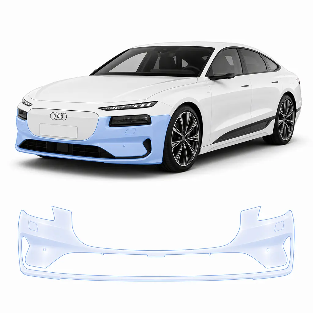 Антигравійна захисна бронеплівка за лекалами для Audi A6 e-tron C9 2024- передній бампер