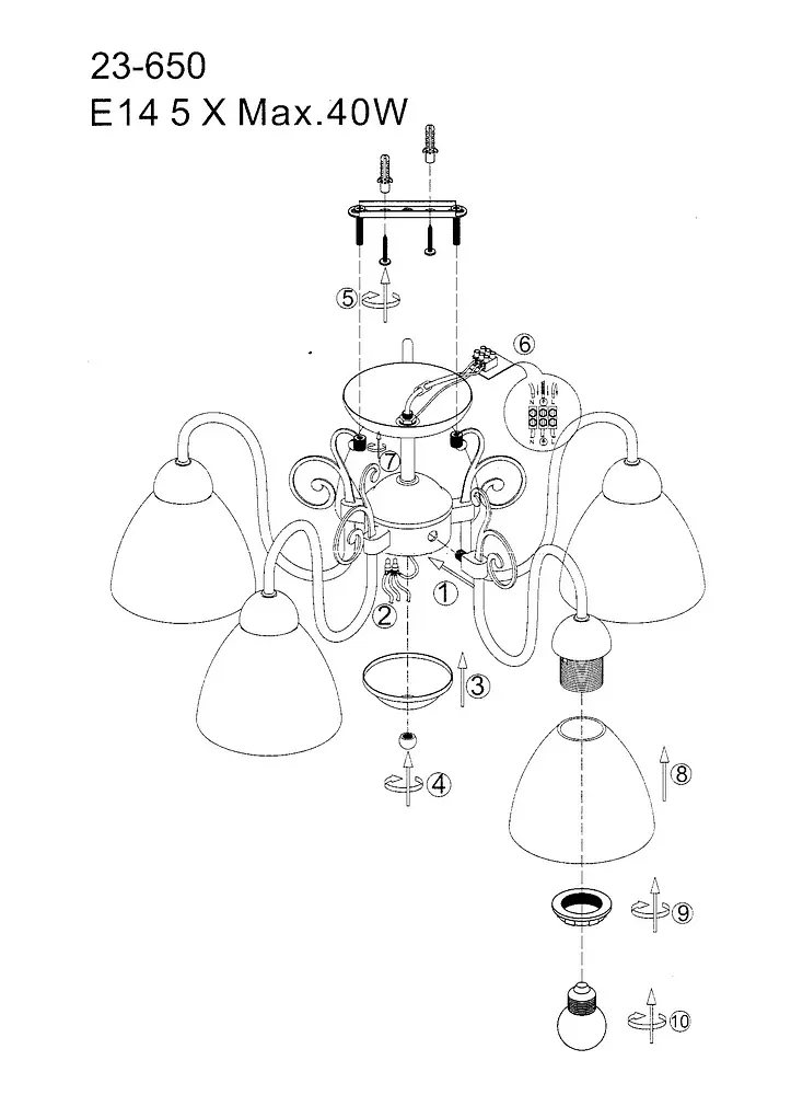 Люстра Brille в спальню E14 WH (BKL-496S/5) - фото 2