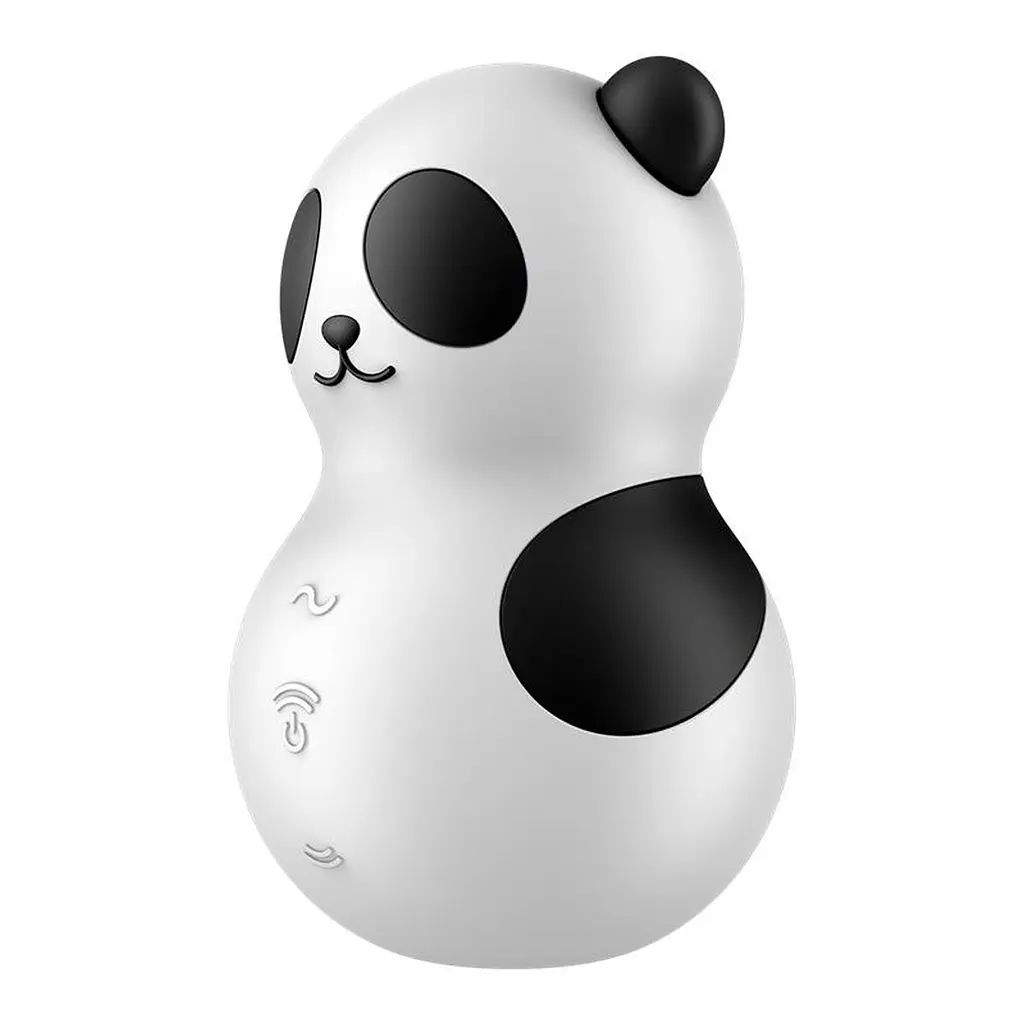 Вакуумный стимулятор клитора с вибрацией Satisfyer Pocket Panda черный с белым - фото 2