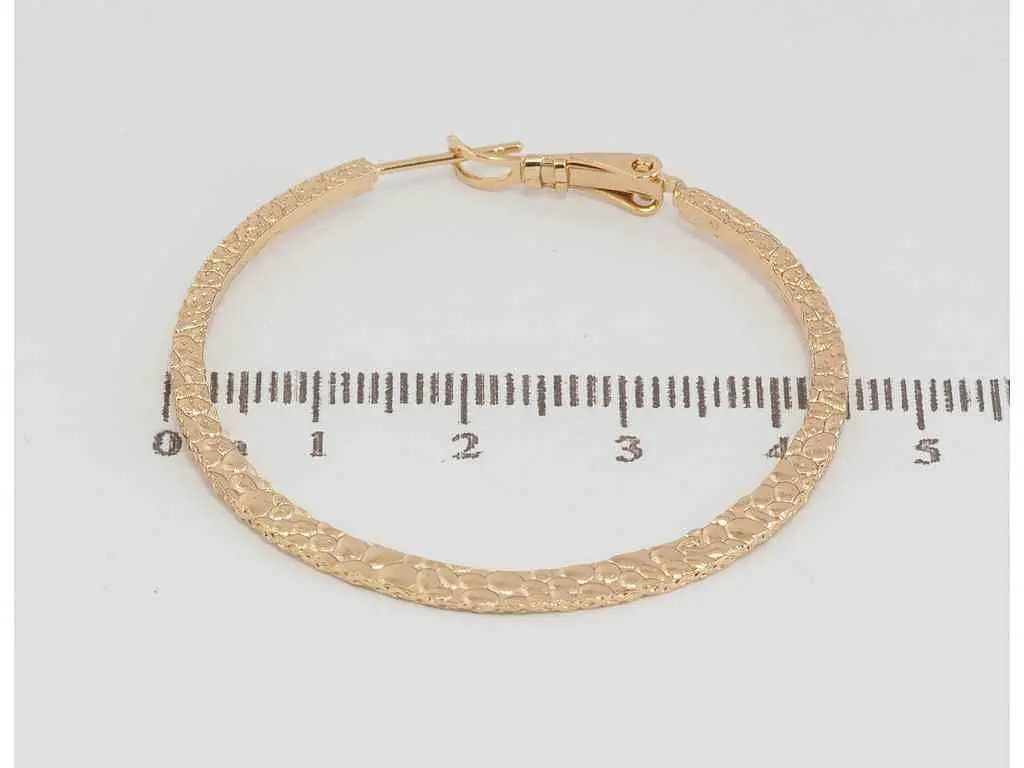 Сережки Xuping Позолота 18K кільця (конго) "Тиснений візерунок" ø 4.4см (195806) - фото 2