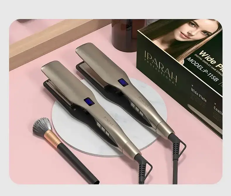 Професійний керамічний випрямляч плойка для волосся Стайлер IPARAH P-115W потужність 46Вт Gold - фото 3