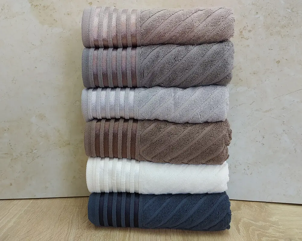 Набір турецьких махрових рушників 50х90 Gulcan 6 шт Jacquard Cotton Lux Yeni Cizgili - фото 2